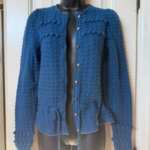 Women's vintage German Blue wool Sweater Dirndl Oktoberfest
